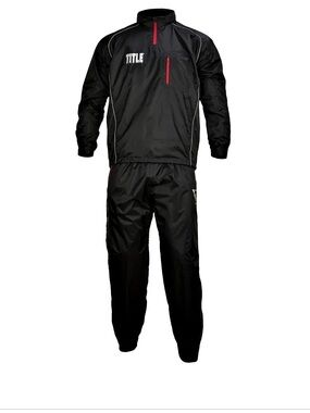 TITLE Platinum Prevail Rubberized Sauna Suit Black Rubberized Nylon Sauna Suit
